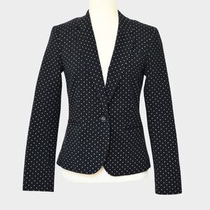 BANANA REPUBLIC Women's Single button Polka dot Blazer Black Size 2